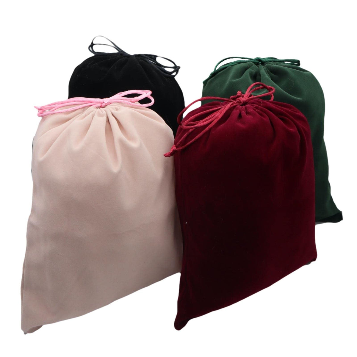 Large Velvet Drawstring Storage Pouch Set - 8 Pack 8x10 Inch Organizing Bags