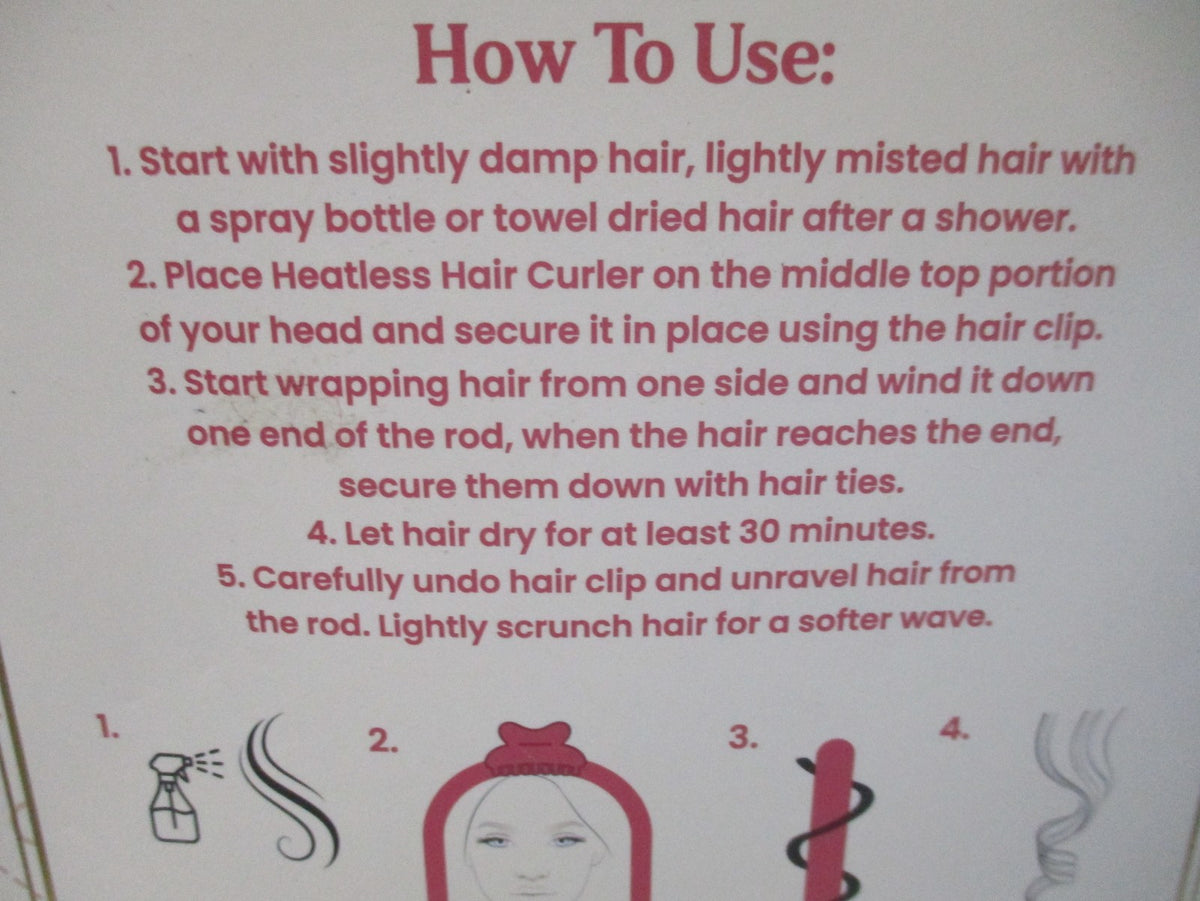 Heatless Hair Curler Set for Overnight Curls with Ties & Clips