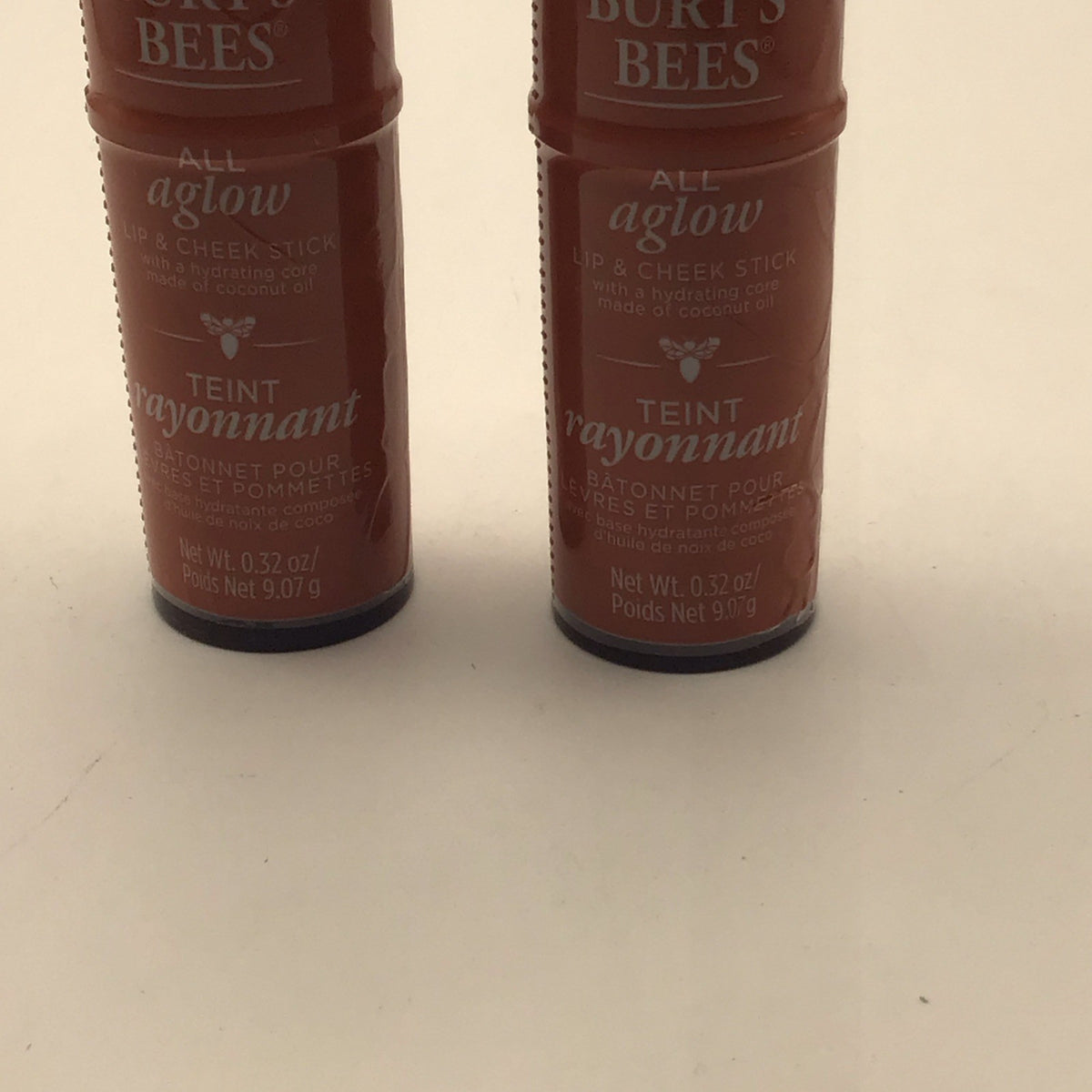 2 Pack Burt's Bees Lip & Cheek Stick Peach Pond 0.32 oz Natural Makeup