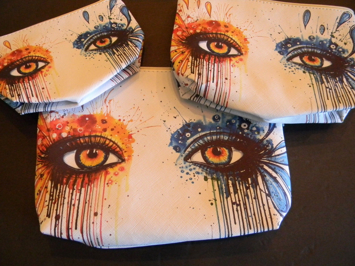 3-Piece Travel Cosmetic Bag Set with Purse & Pouch - Women's Toiletry Organizer