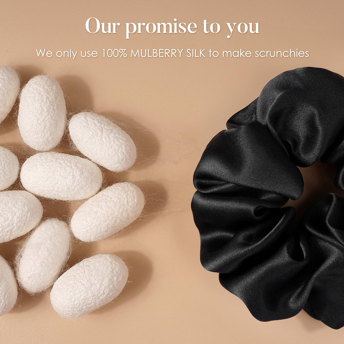LULUSILK Silk Scrunchies for Hair Sleep, 100% Real 1 Count (Pack of