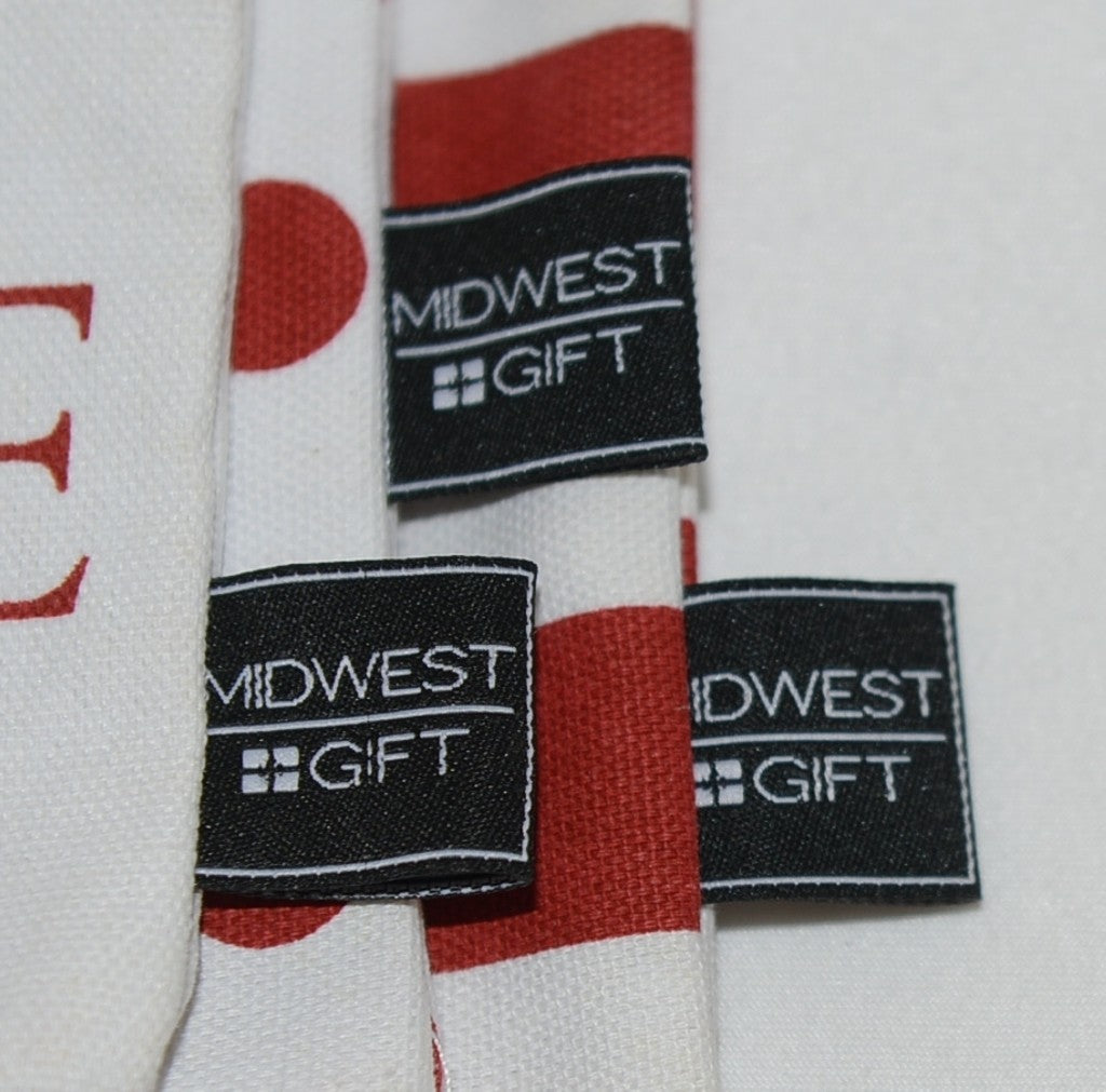 Cosmetic Bag Set - 3 Piece Red & White Canvas Zip-Up Travel Makeup Bags