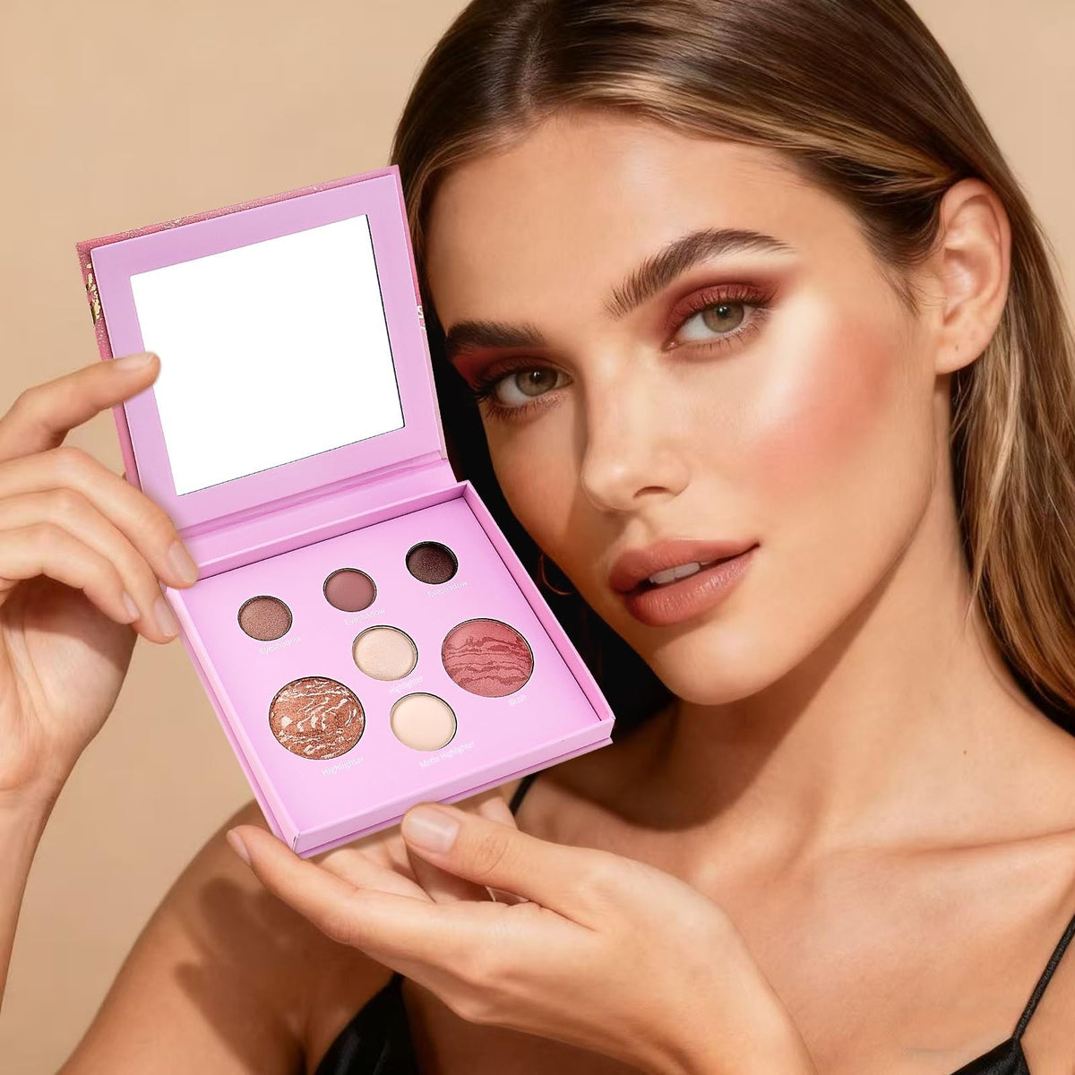 Color Nymph All-in-One Face Makeup Palette with Blush Highlighters Eyeshadows Travel-Friendly