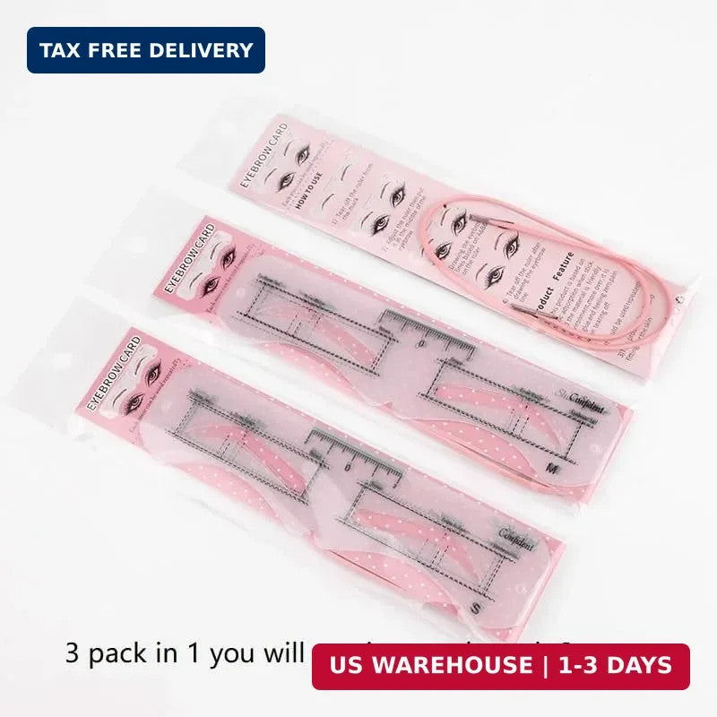 Reusable Eyebrow Stencil Kit with 3 Sizes & 6 Styles - Soft & Easy to Use