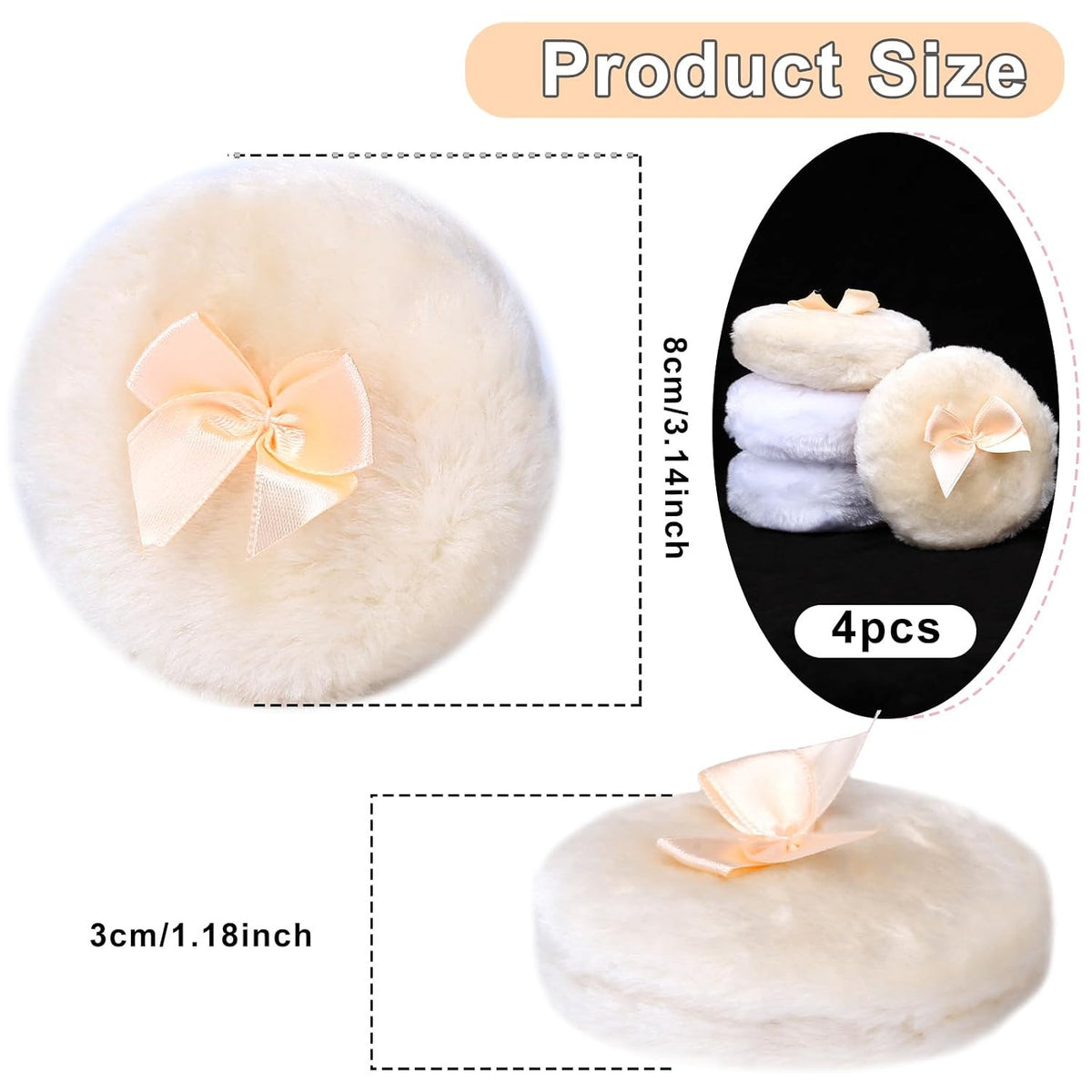 Large Fluffy Powder Puff Set for Face and Body Makeup