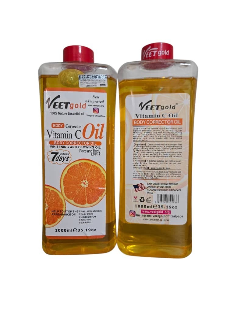Vitamin C Body Corrector Oil with SPF 15 - Brightening & Sun Protection - 2pcs 1000ml
