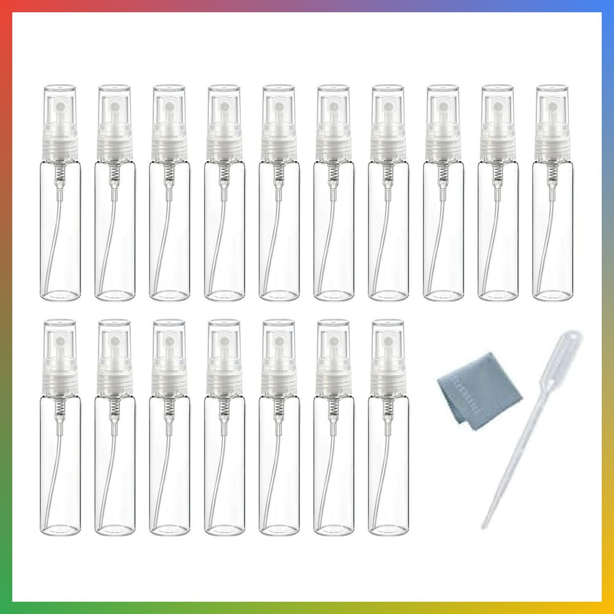 20 Pack 10ml Clear Glass Refillable Perfume Spray Bottles Travel Size Fine Mist