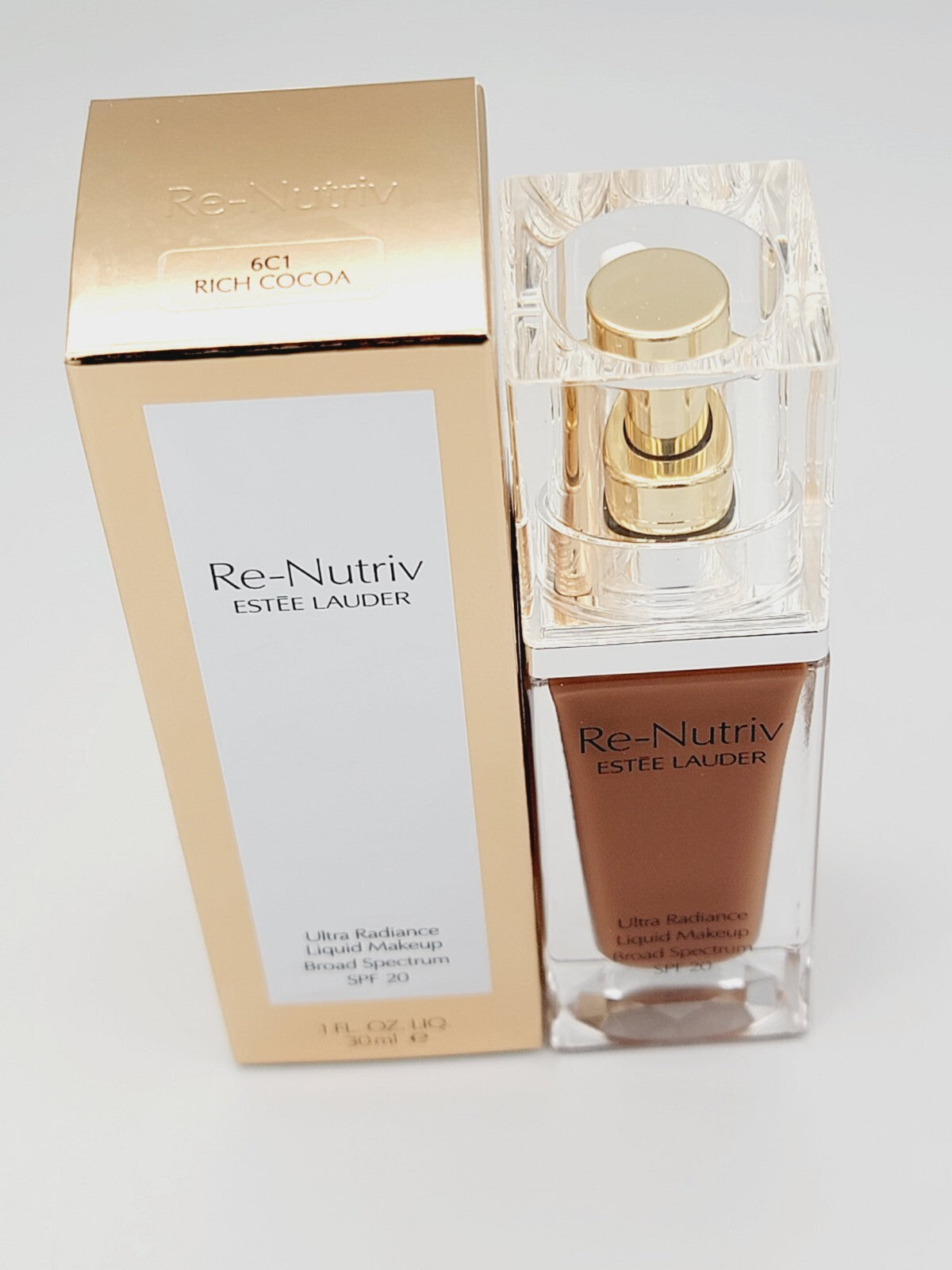 Estee Lauder Re-Nutriv Ultra Radiance Liquid Foundation SPF 20 6C1 Rich Cocoa