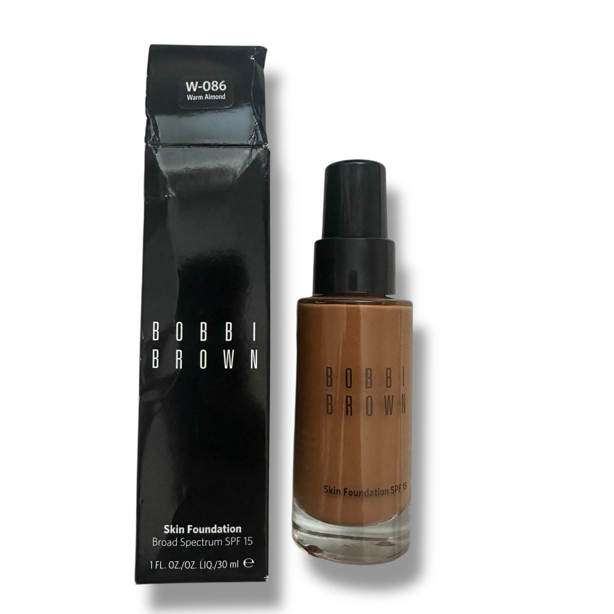 Bobbi Brown Skin Foundation SPF 15 W-086 Warm Almond 1 fl oz 30ml