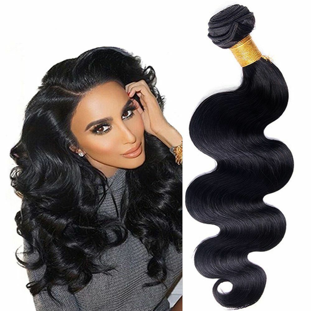 Human Hair Weave Sew-In Bundles - Black Body Wave, 100% Remy Human Hair