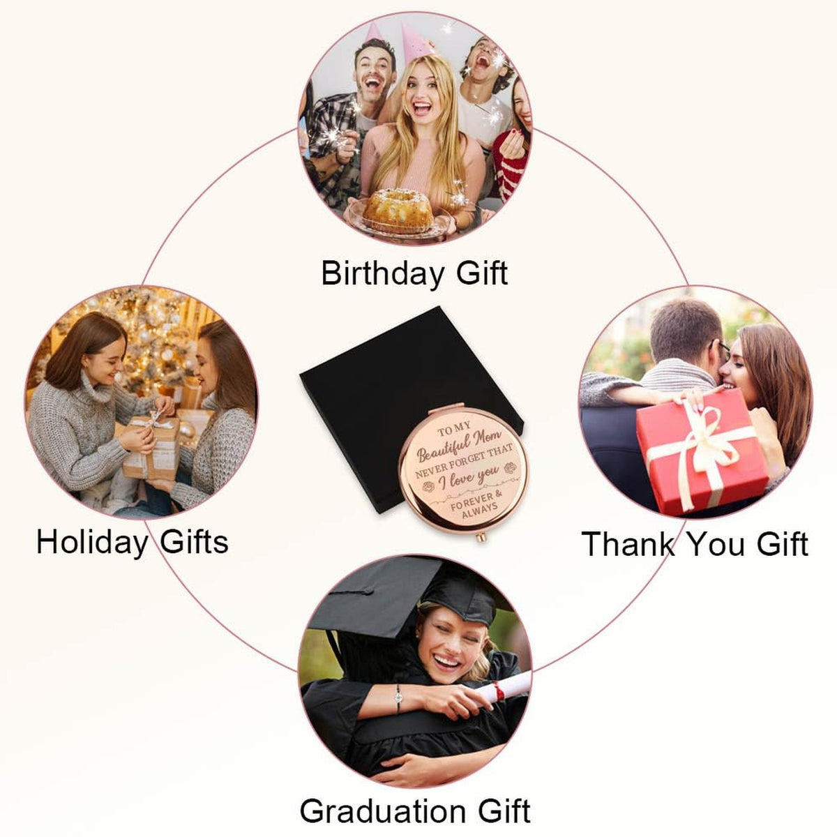 Mother Compact Mirror - Heartfelt Gift for Mom Valentine's Day, Mother's Day or Christmas