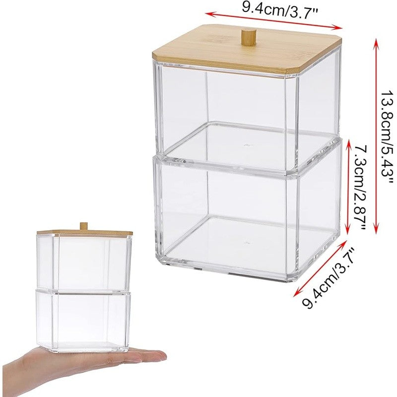 Acrylic Bathroom Storage Jar with Lid - Multiple Sizes & Shapes