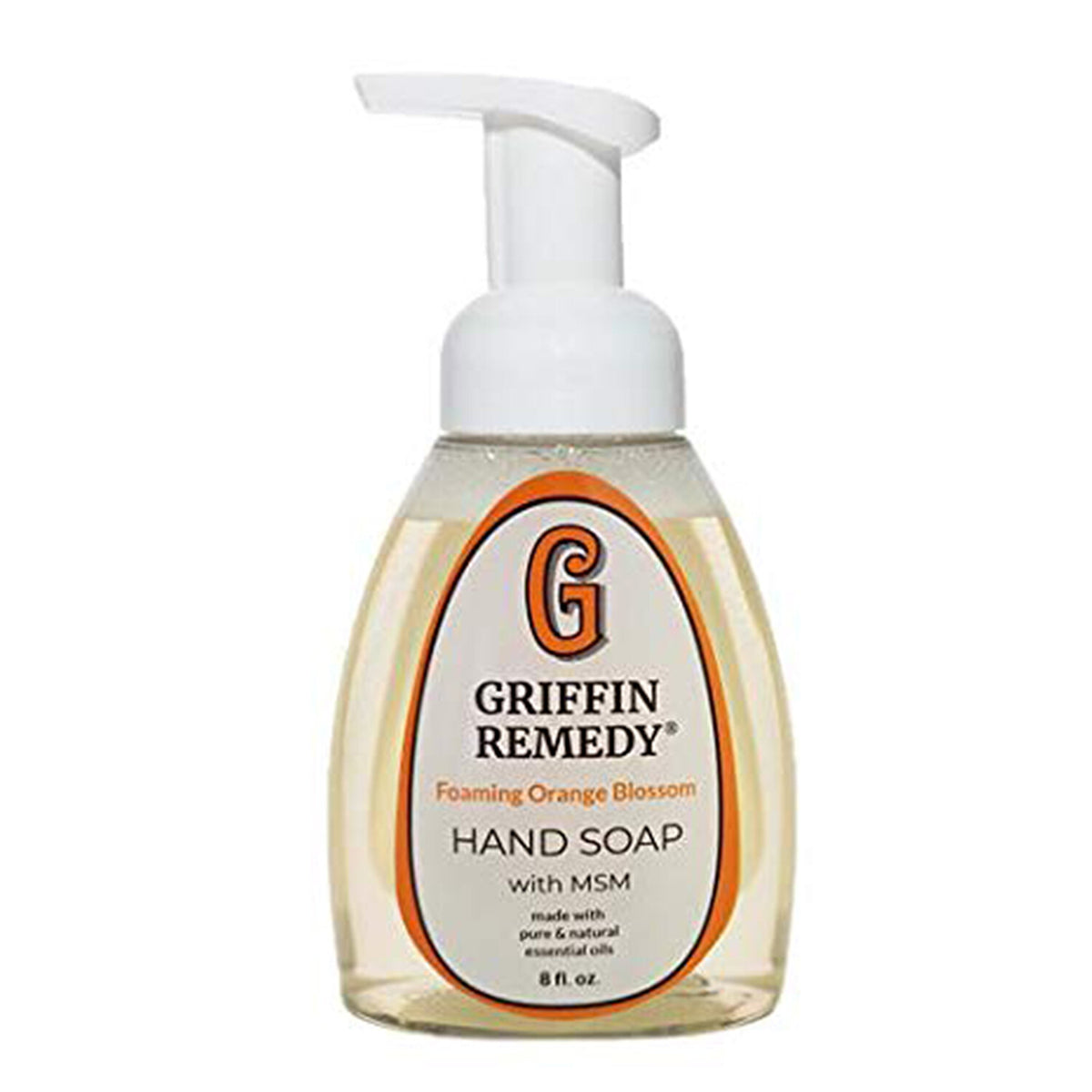 Griffin Remedy Foaming Hand Soap with MSM, Orange Blossom, 8 Ounce