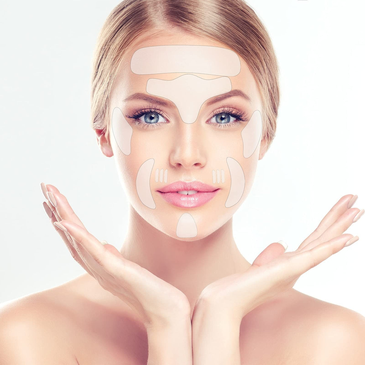 Silicone Face Patches Set - Reusable Soft Skin Care Stickers, 16 Pieces