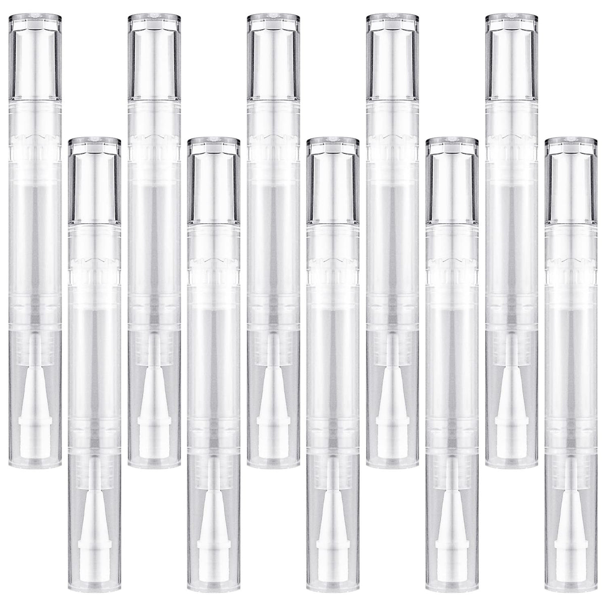 10 Pack 5ML Clear Cosmetic Twist Pen for Lip Gloss Nail Oil & More