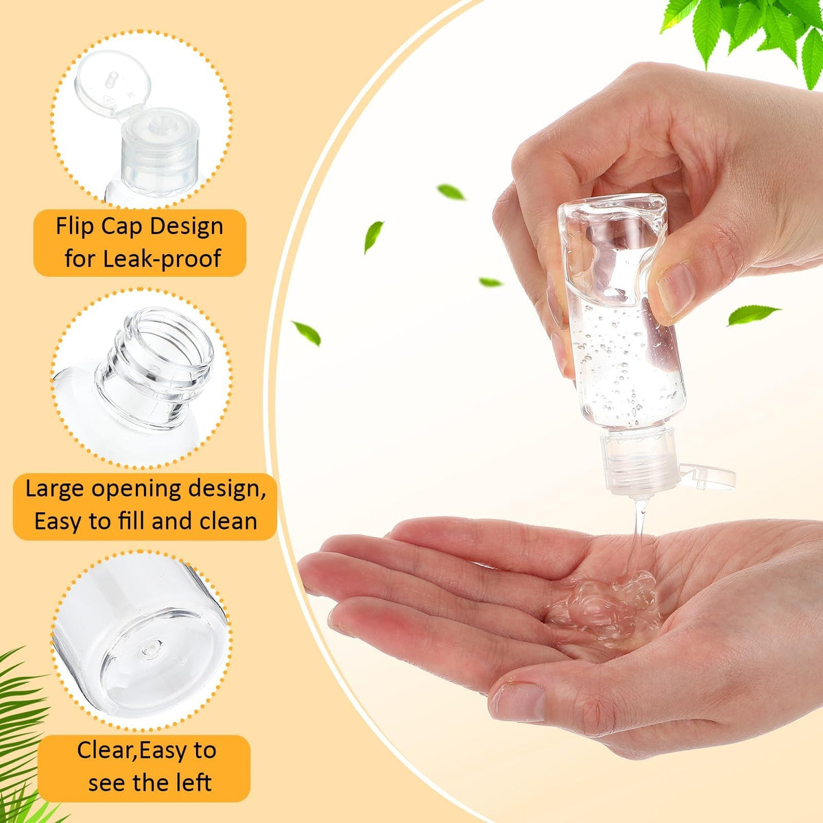Mimorou 150 Pcs 1oz Travel Bottles Set, Clear Refillable Containers for Toiletries