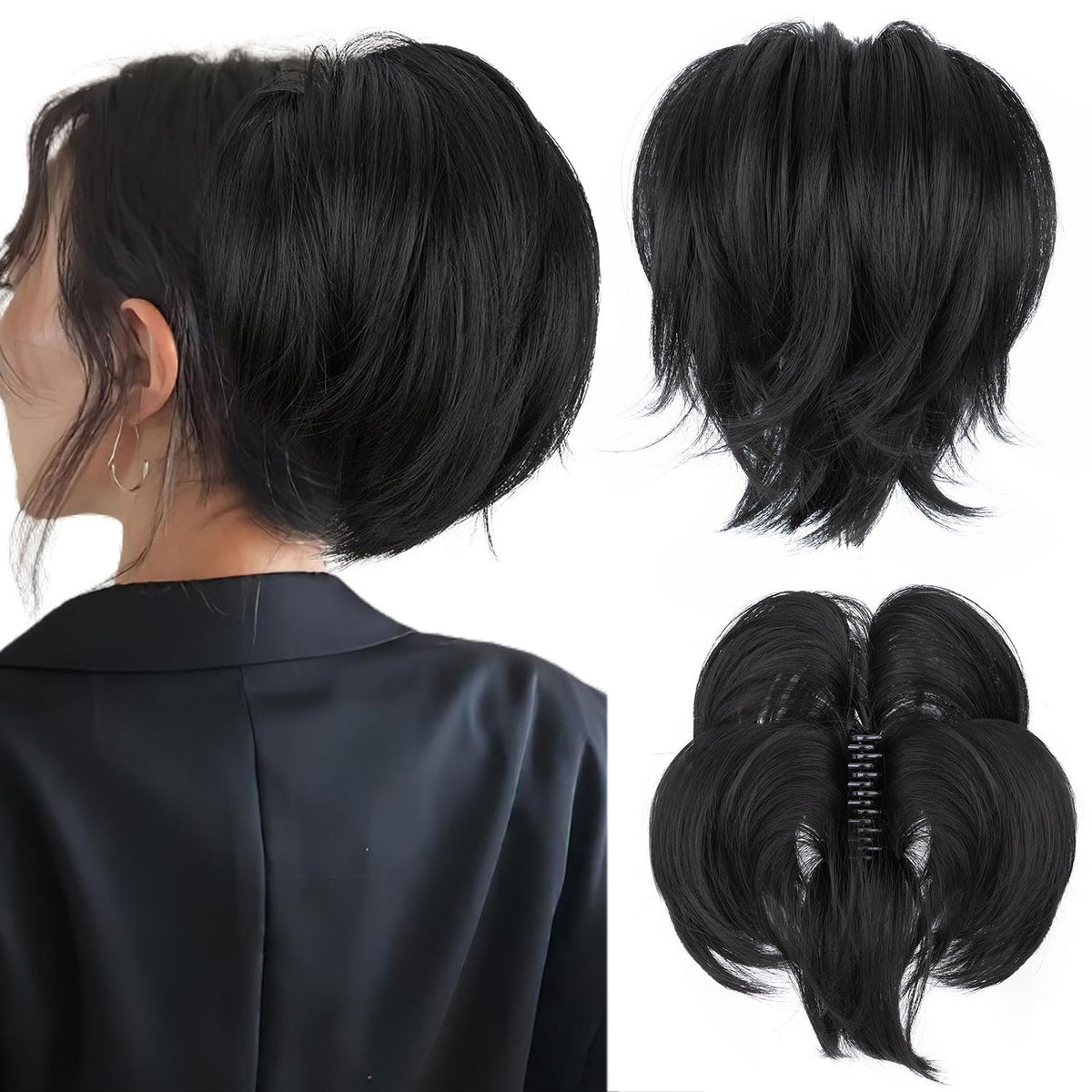 Thick 95G Clip-In Ponytail Hair Extensions - Curly Wavy Natural Look