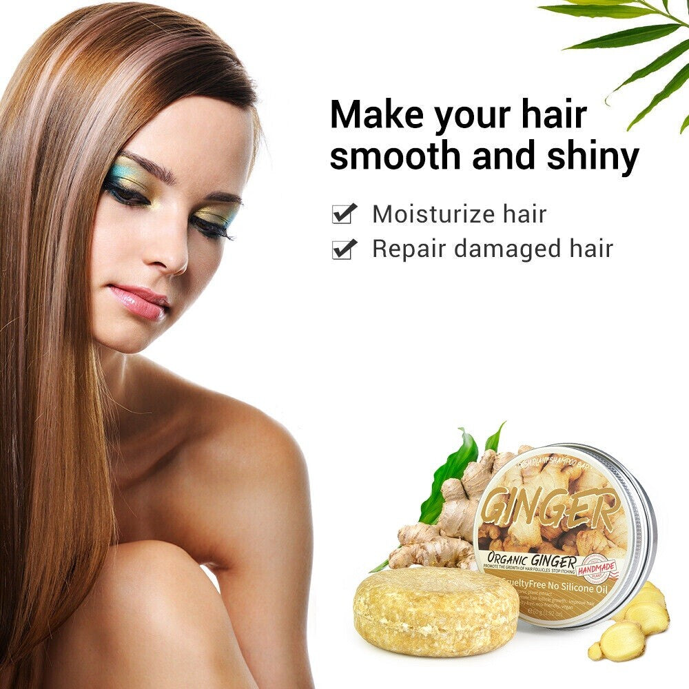 Organic Ginger Hair Regrowth Shampoo Bar for Hair Loss & Scalp Care