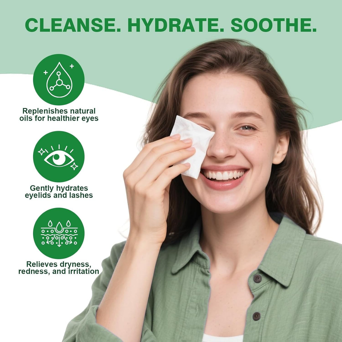 Tea Tree Oil Eye Lid Cleaning Wipes for Sensitive Skin - 60 Pack