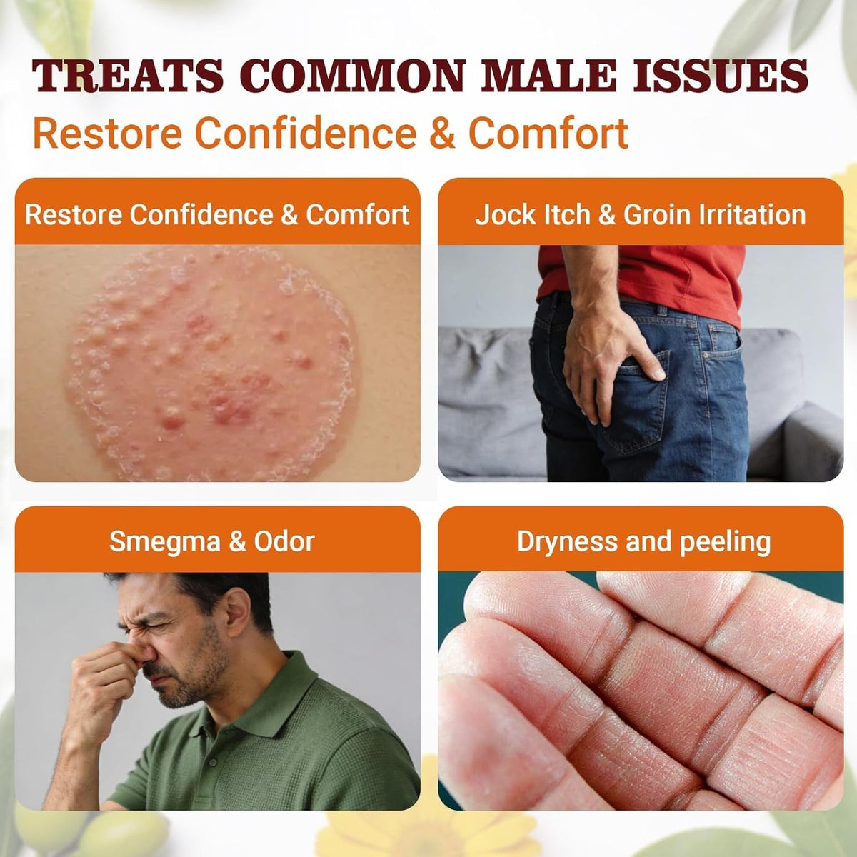 Men's Balanitis Treatment Soap - Relieves Redness & Itching - Natural Herbal Cleansing Bar
