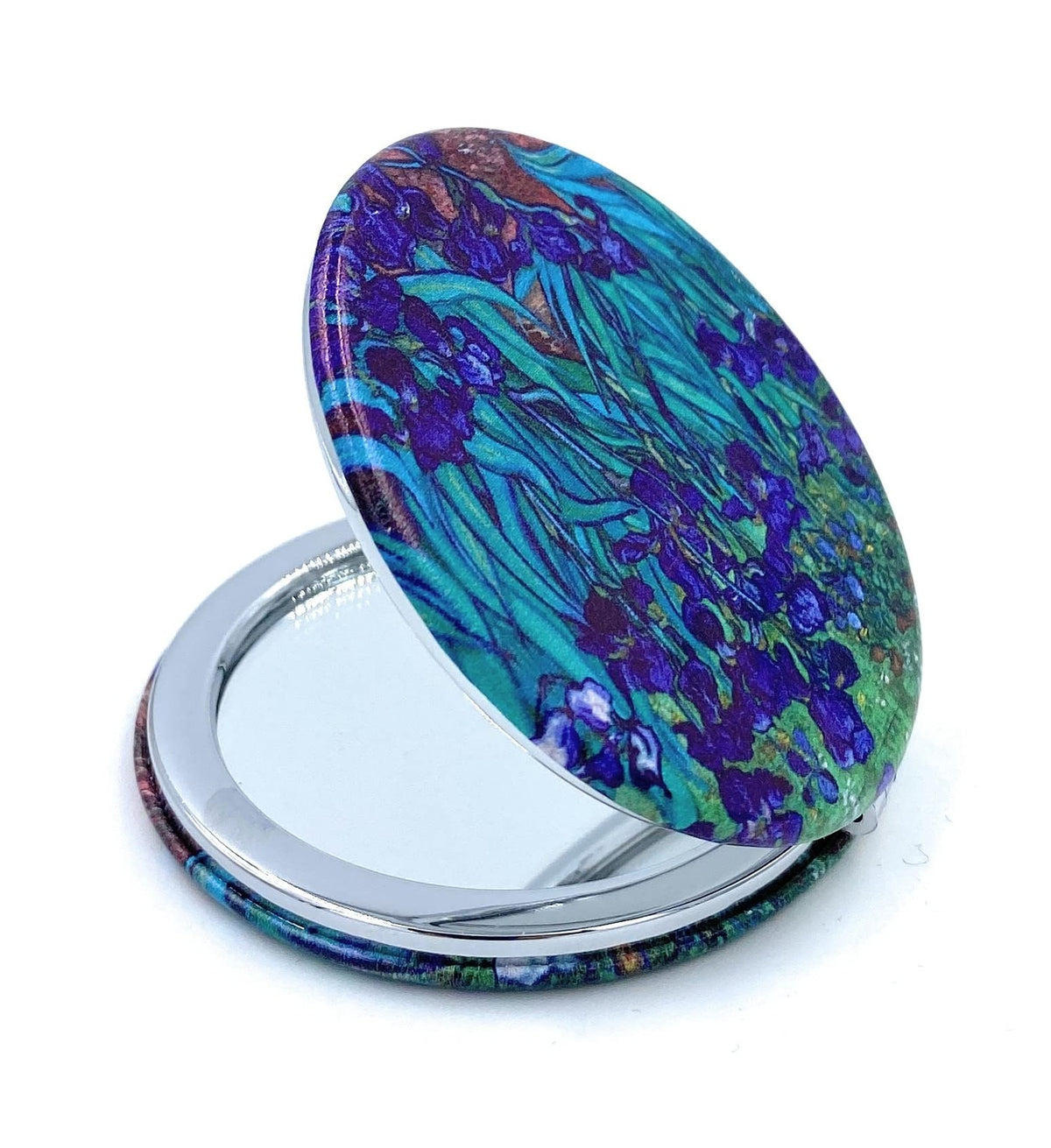 Round Compact Mirror with 2x Magnifier – Portable Pocket Makeup Travel Mirror
