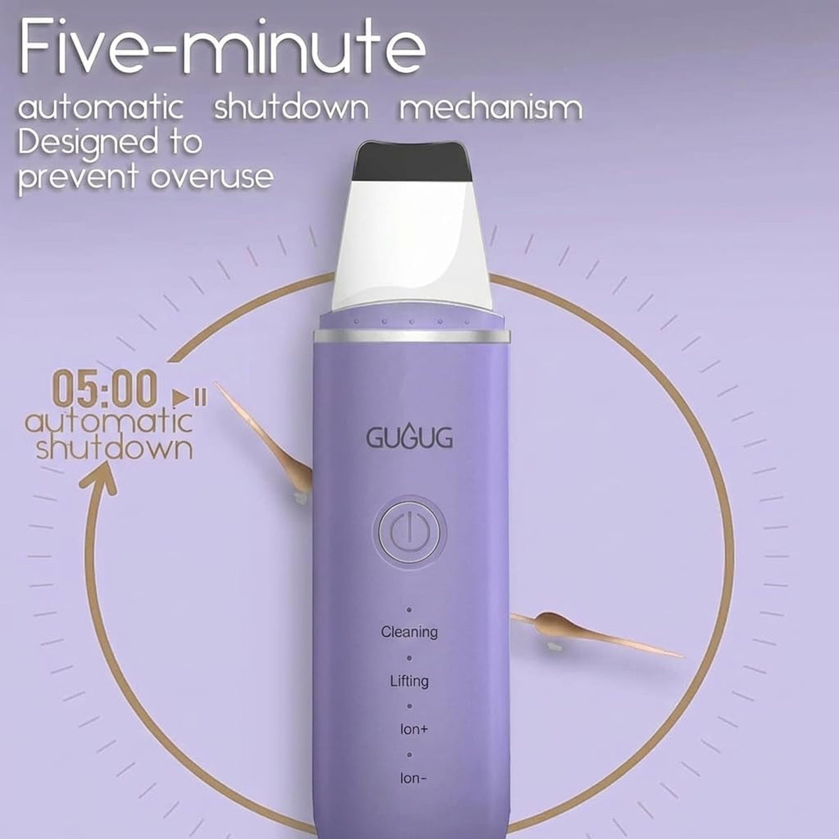 4 Mode Ultrasonic Skin Scrubber Pore Cleaner for Blackhead Removal Purple