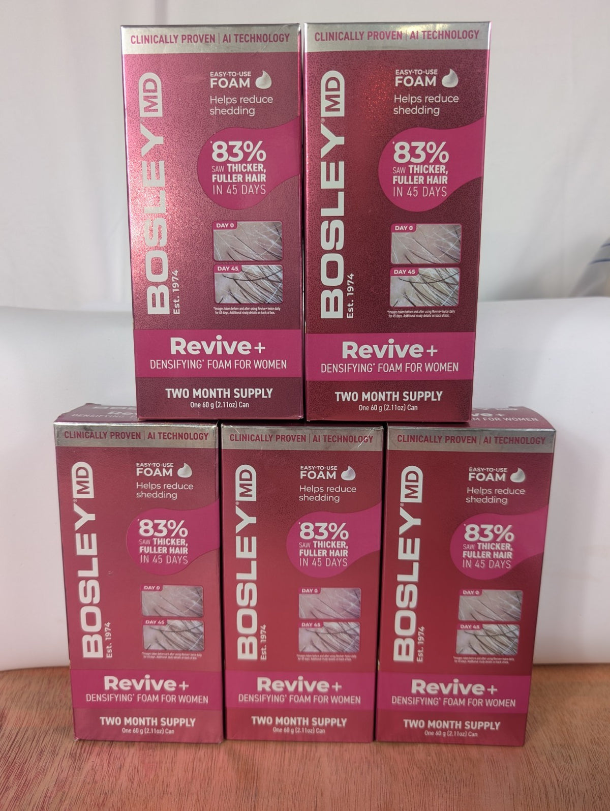 Bosley MD Revive+ Densifying Foam for Women (5-Pack)