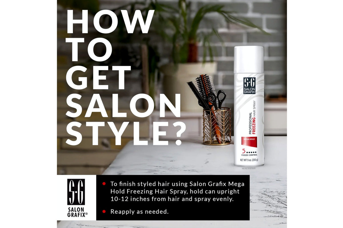 Mega Hold Hair Spray - Professional Freeze & Shine, 10 oz, Pack of 3
