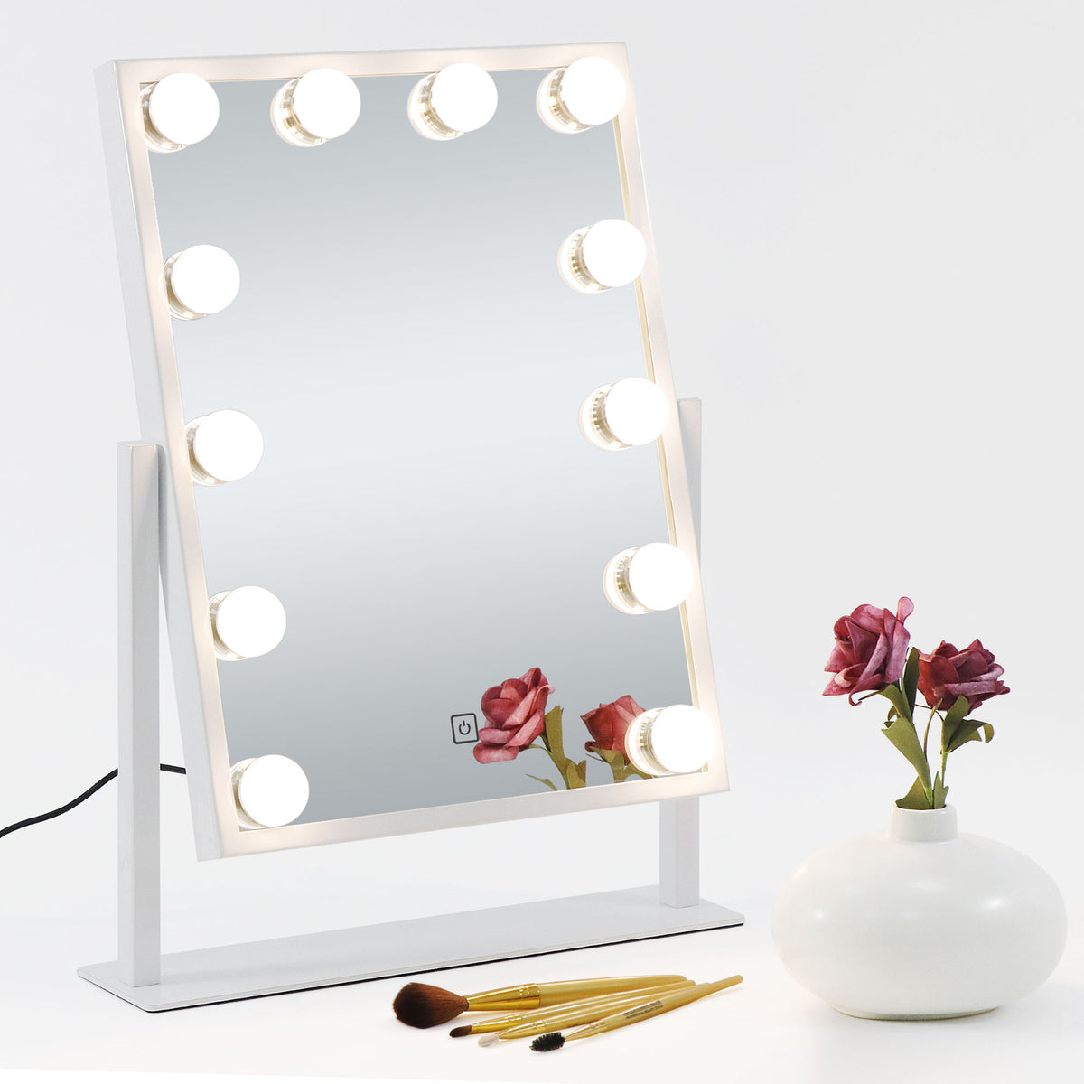 Lighted Cosmetic Vanity Mirror Hollywood Style with Dimmable Touch Control