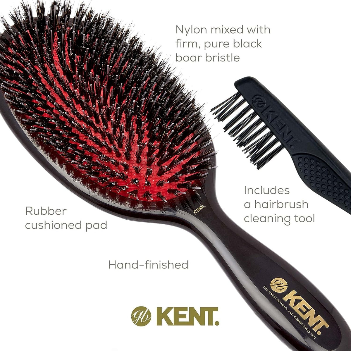 Large Oval Boar Hair Straightening Brush - 9 Inch Natural Hair Styling Tool