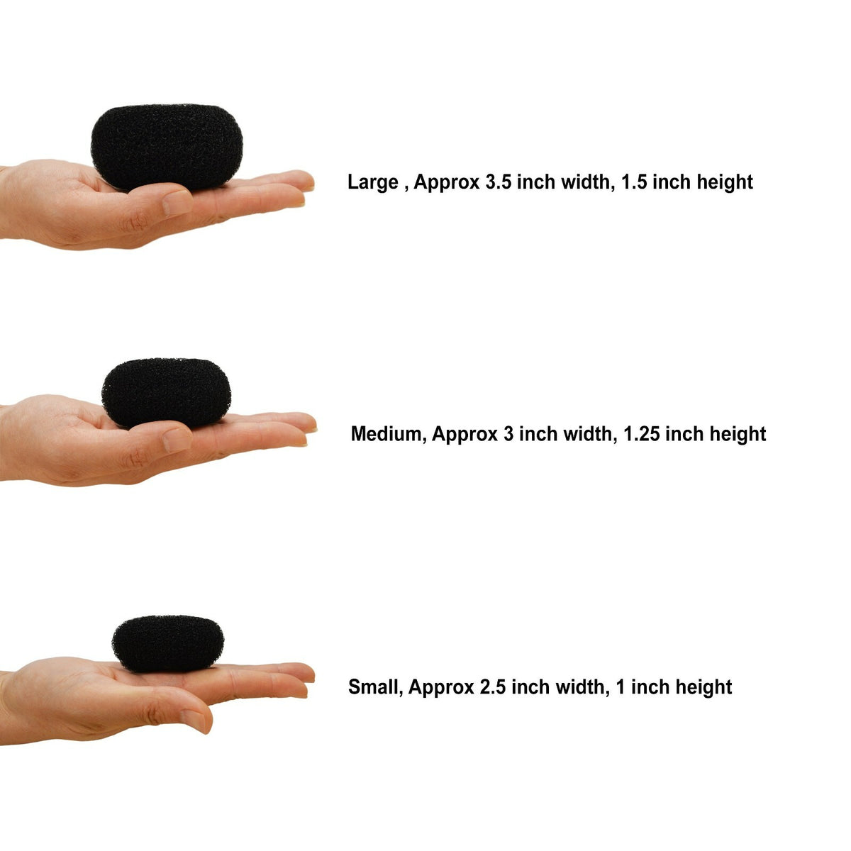 3pcs Hair Donuts Bun Maker Ring Style Mesh Chignon Ballet Dance Sock