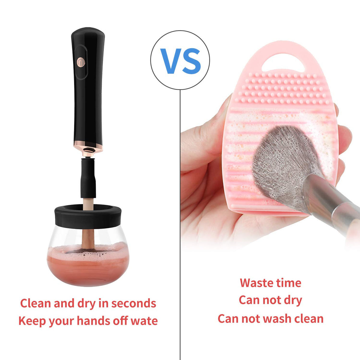 Electric Makeup Brush Cleaner and Dryer Machine - Fast Cleaning and Drying for Cosmetic Brushes
