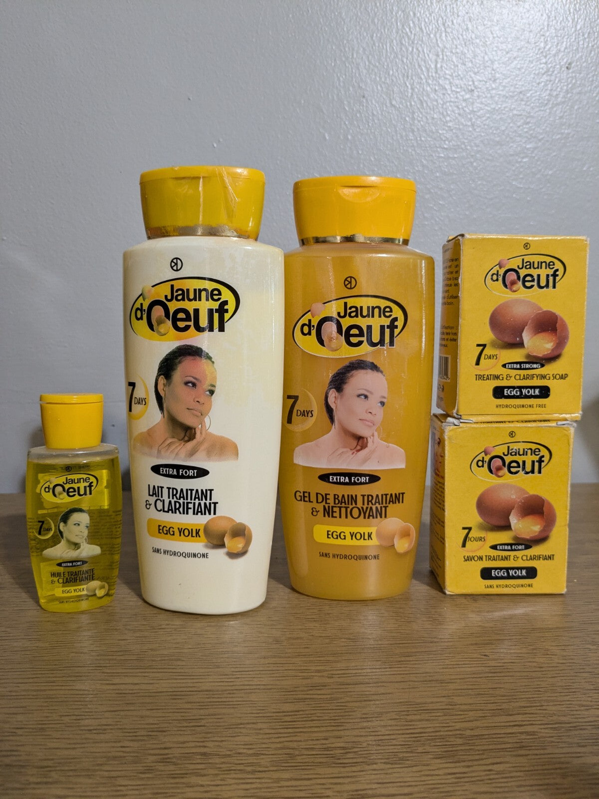 Egg Yolk Clarifying Lotion & Bath Gel Set - 450ml Each, 2 Bar Soaps & Oil