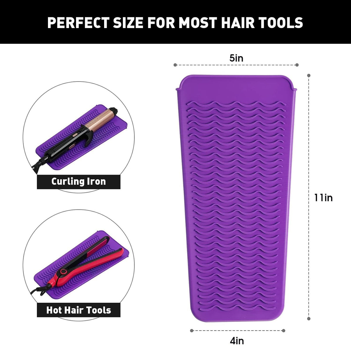 Heat-Resistant Silicone Travel Pouch for Flat Irons & Curling Tools