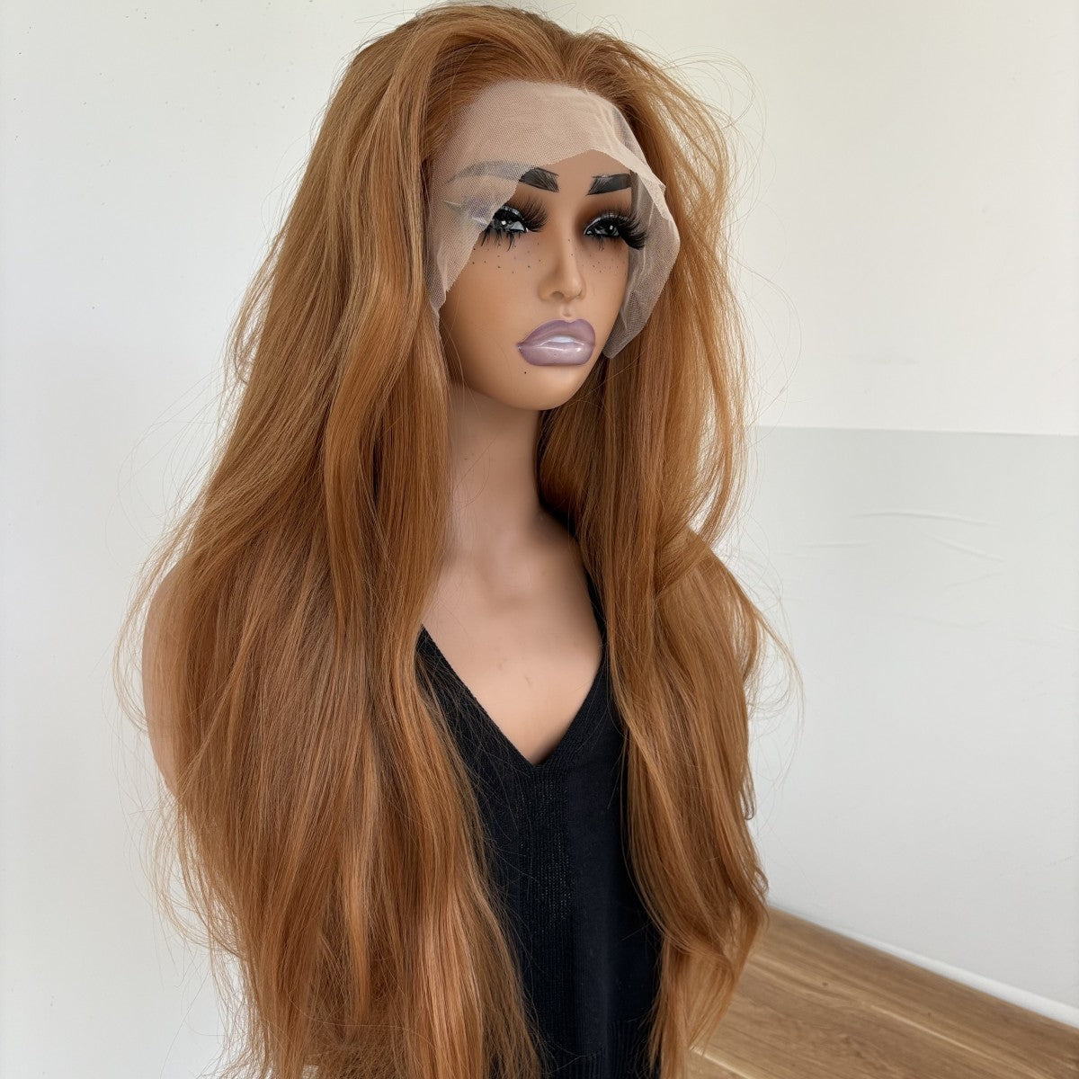 Heat-Resistant Synthetic Lace Front Wig - Long Straight Hair, 13x4 Cap