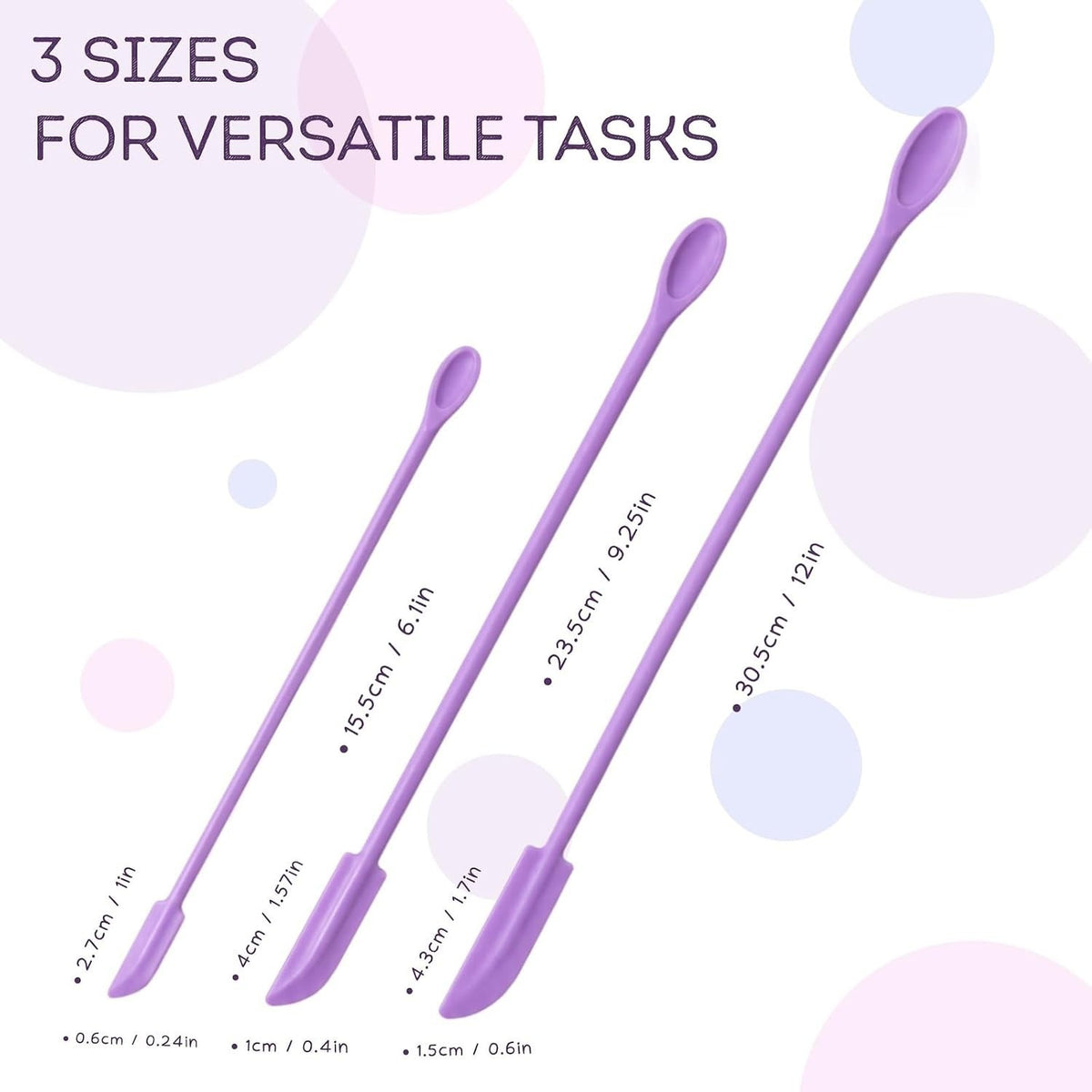3 Pack Silicone Makeup Spatula Set - Mini Cosmetic Cream Scrapers