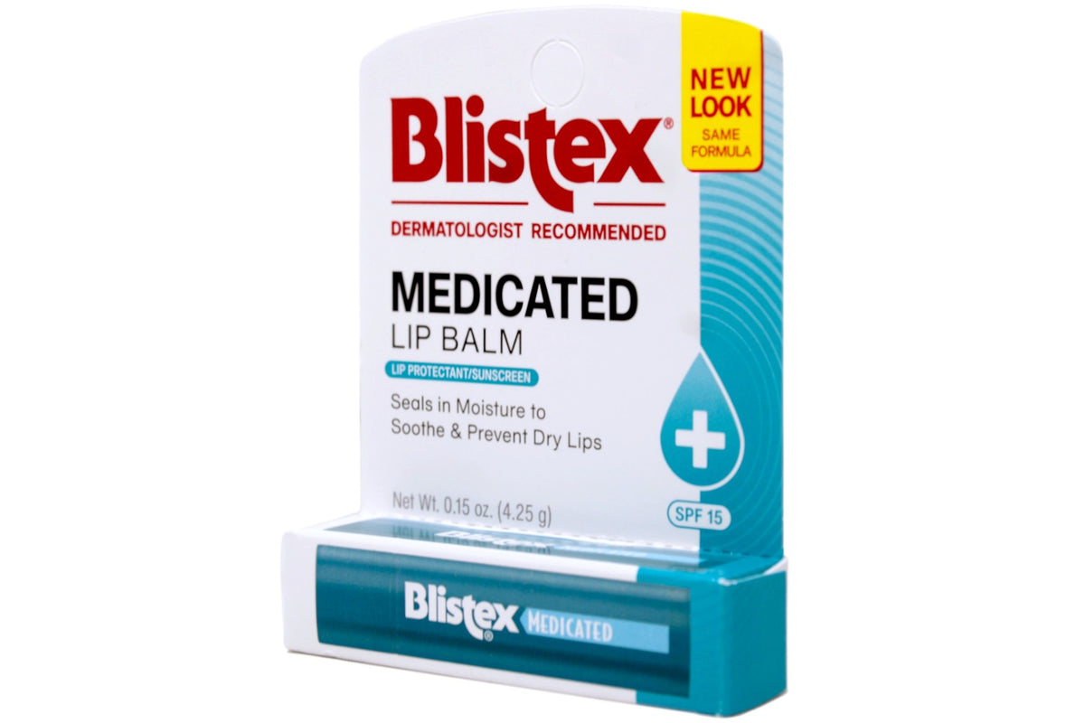 Medicated Lip Balm SPF 15 - Moisturizing Sunscreen for Dry Lips 0.15 oz