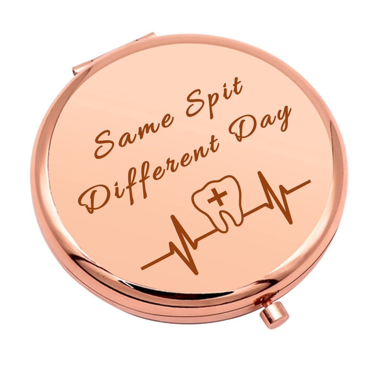 Compact Makeup Mirror for Dentists and Dental Hygienists - Foldable Stainless Steel, Funny Gift for Dental Professionals