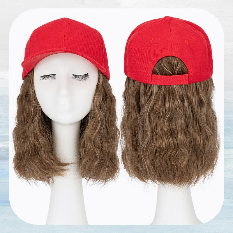 Baseball Cap with Hair Extensions - Wavy & Straight Human-Like Hairpiece