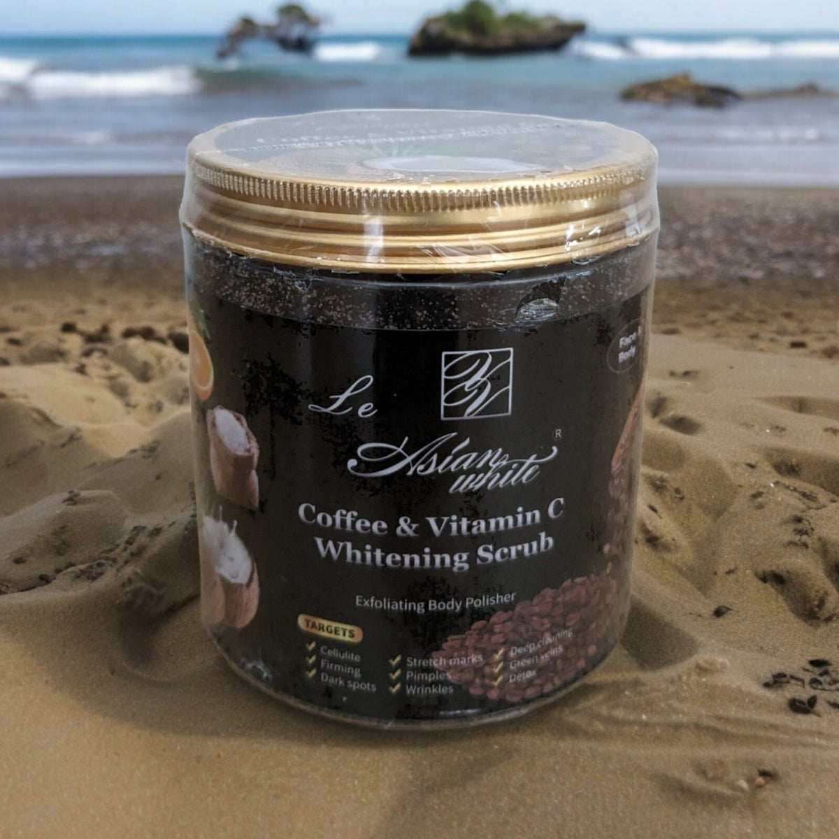 Coffee Coconut Salt Body & Face Exfoliating Scrub for Brightening & Moisturizing