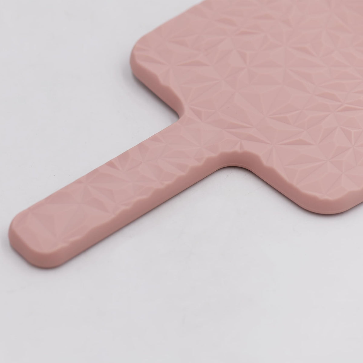 Pink Square Hand Held Mirror Travel Mirror with Diamond Pattern, 9 x 5.1 Inches