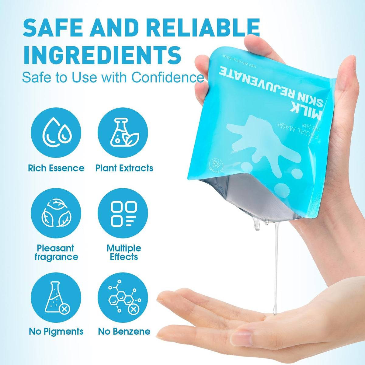 10-Pack Moisturizing Face Masks - Hydrating Skincare Set