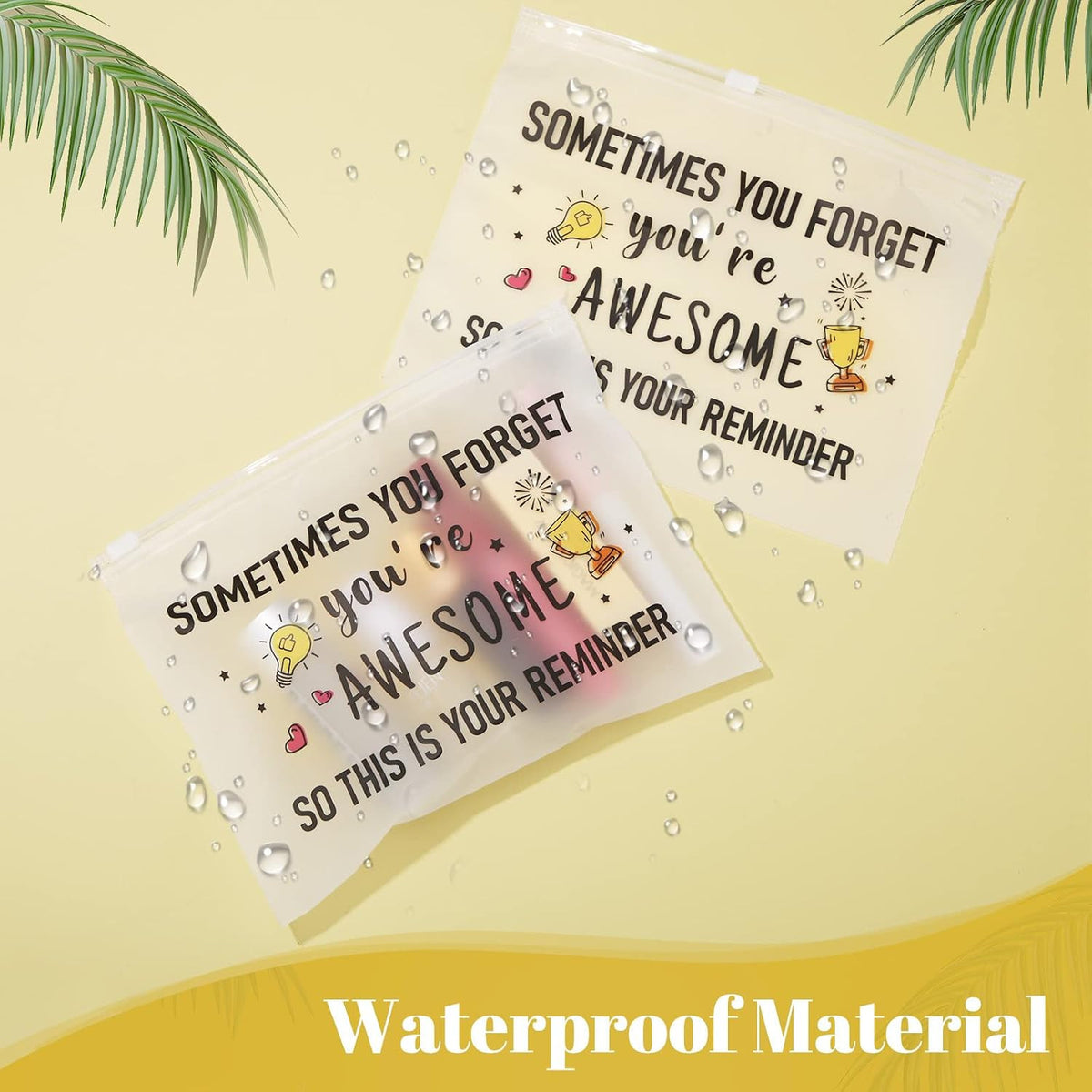 50 Pcs Inspirational Makeup Bags Bulk Waterproof EVA Cosmetic Bags Women Gift