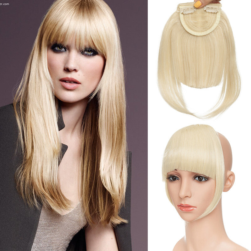 Clip-In Hair Bangs Extensions - Wispy, Natural, 9-inch Styles
