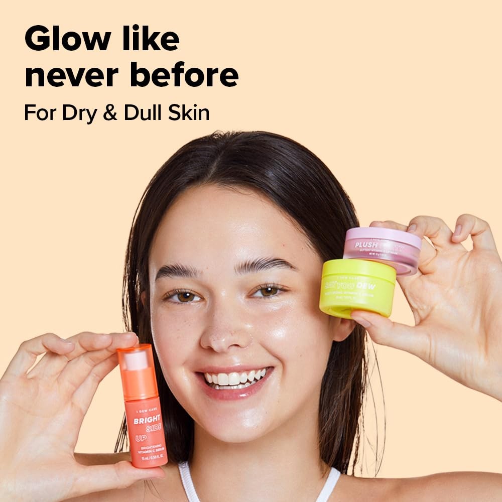 Vitamin C Brightening Skincare Set with Serum, Moisturizer & Lip Mask - Travel Size, Radiance Boost