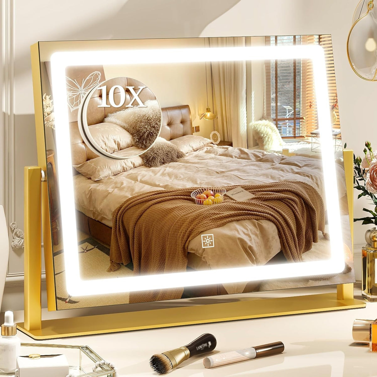 12x16 LED Lighted Makeup Mirror with Dimmable Brightness & 3 Color Modes