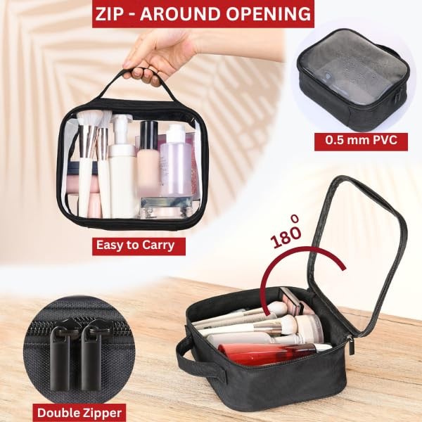 TSA Approved Travel Toiletry Bag - Medium Clear Cosmetic Organizer