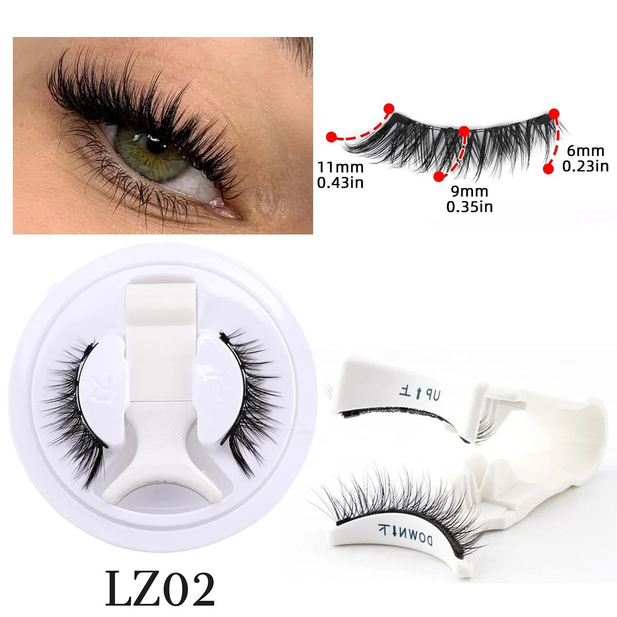 Magnetic False Eyelashes with Applicator Set – Reusable 3D Natural Look