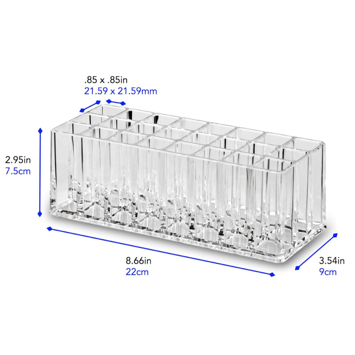 Acrylic Makeup Brush Organizer - 24 Slot Cosmetic Storage for Beauty Tools