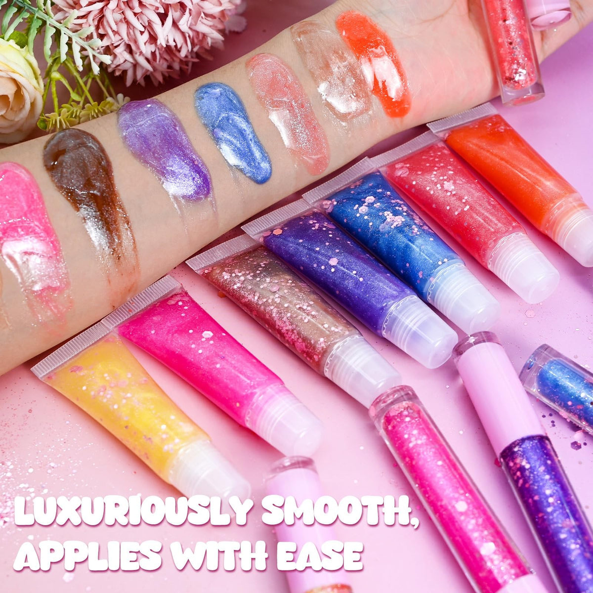 DIY Lip Gloss Making Kit with Pigments & Glitter - Customizable 1 Fl Oz